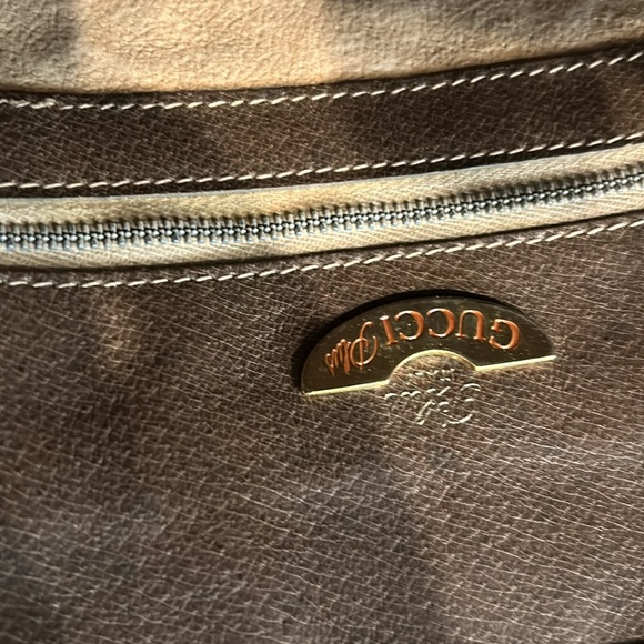 GUCCI GG Plus Canvas Web Sherry Line  Bag PVC Beige Green Red Authentic - Picture 13 of 15